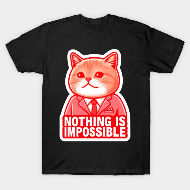 Nothing Is Impossible Cat T-Shirt by Plushism